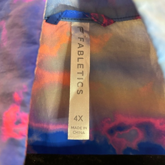 FABLETICS Sz 4X 100Nylon Flyweight Tie-Dye Windbreaker unlined Athletic Jacket - Picture 7 of 10